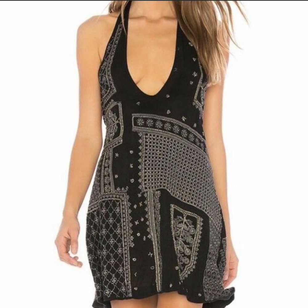 FREE PEOPLE DRESS L/XL BEADED - BRAND NEW
